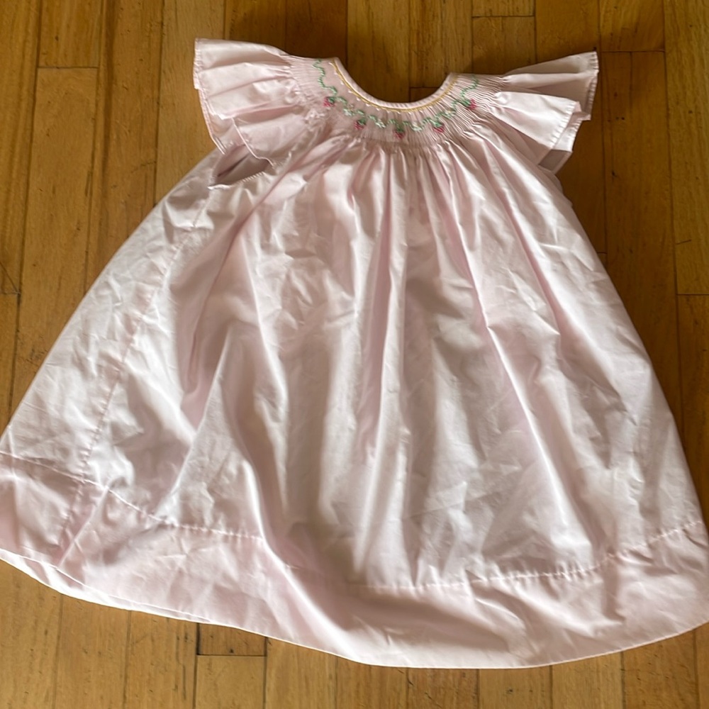 Smocked pink dress